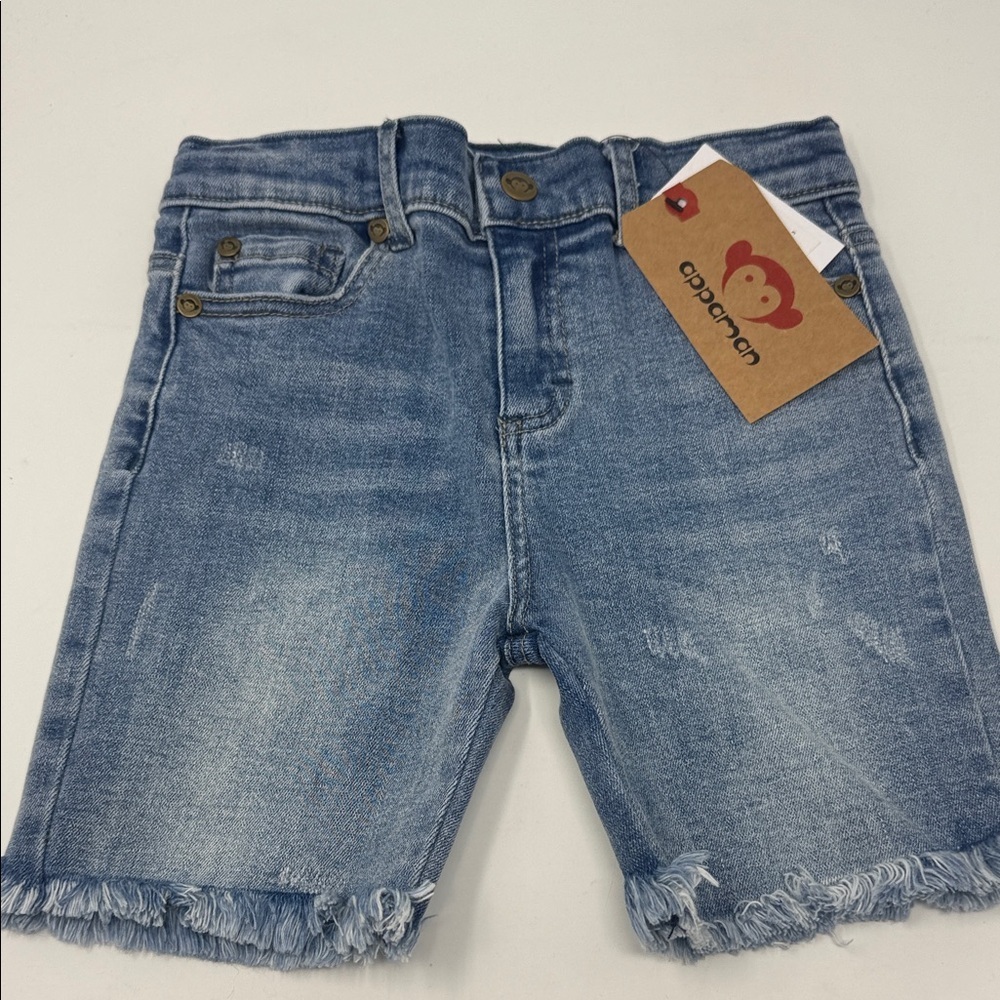 Appaman Kid’s Blue Denim Shorts with Frayed Hem Size 5